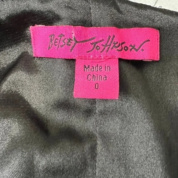 Y2K Betsey Johnson Black Leopard Rockabilly Spaghetti Strap Dress Size 0 - Picture 6 of 15